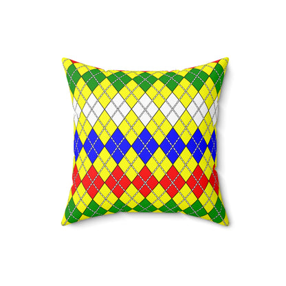 Central African Republic Retro Argyle Cushion Pillow
