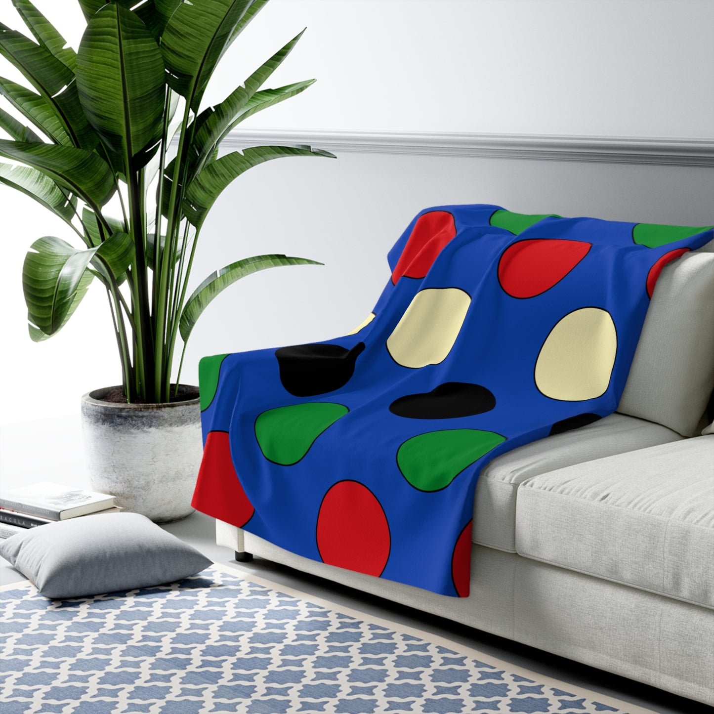 South Sudan Retro Polka Dots Blanket Throw
