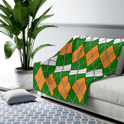 India Retro Argyle Blanket Throw