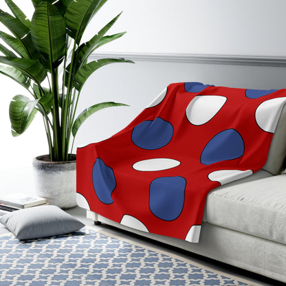 Democratic Peoples Republic Of Korea Retro Polka Dots Blanket Throw