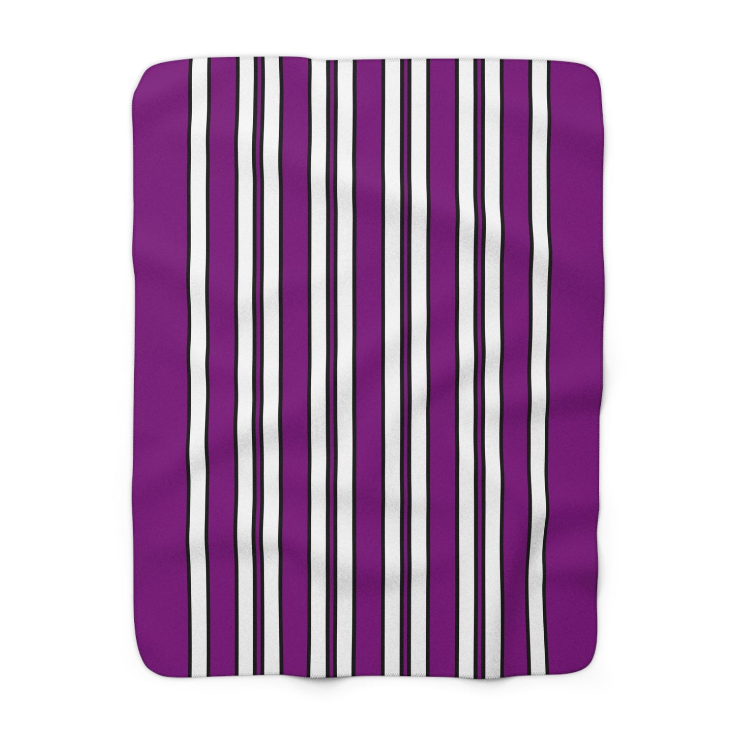 Purple, White Retro Stripes Blanket Throw