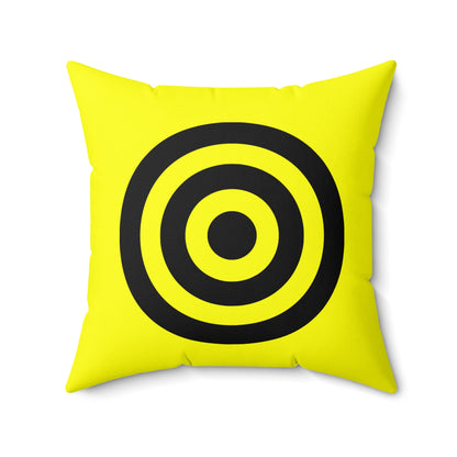 Yellow, Black Retro Target Cushion Pillow