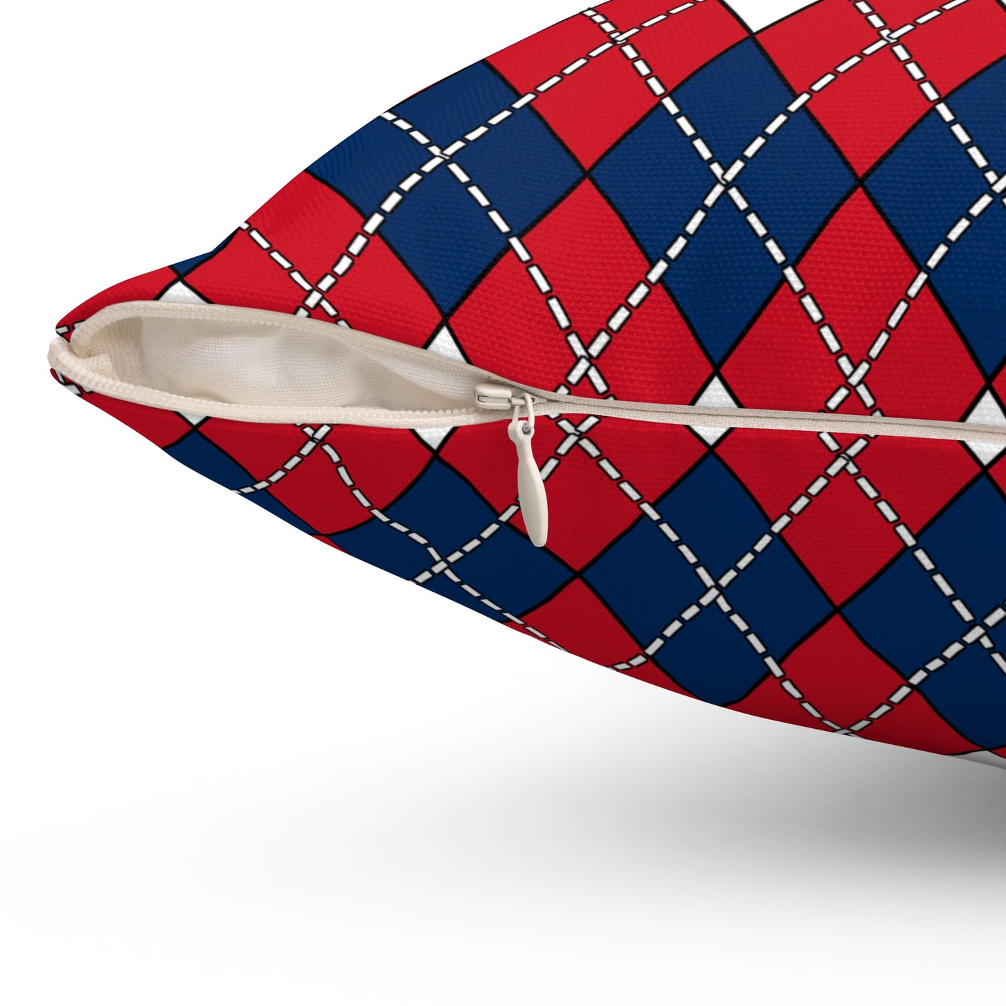 Dominican Republic Retro Argyle Cushion Pillow