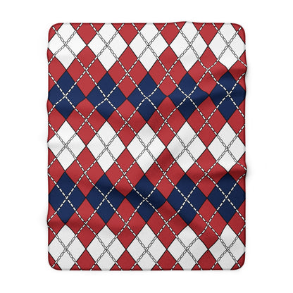 United States Minor Outlying Islands Retro Argyle Blanket Throw