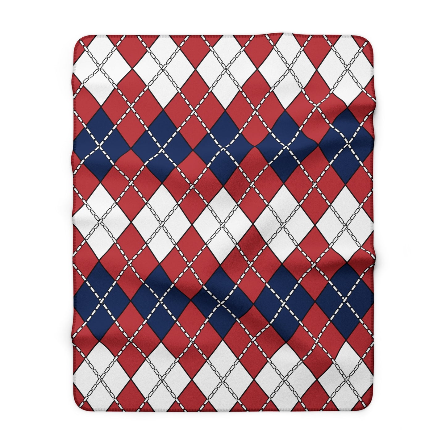 United States of America (USA) Retro Argyle Blanket Throw