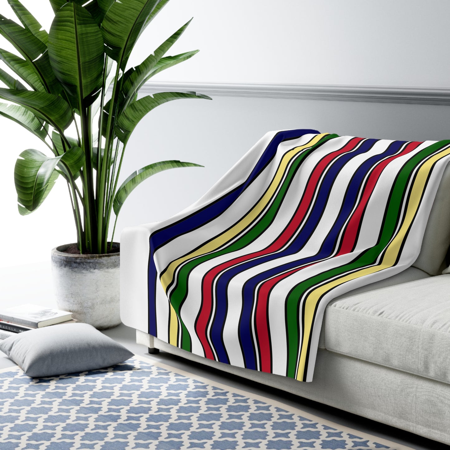 Diego Garcia Retro Stripes Blanket Throw