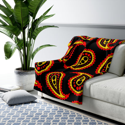 Papua New Guinea Retro Paisley Blanket Throw