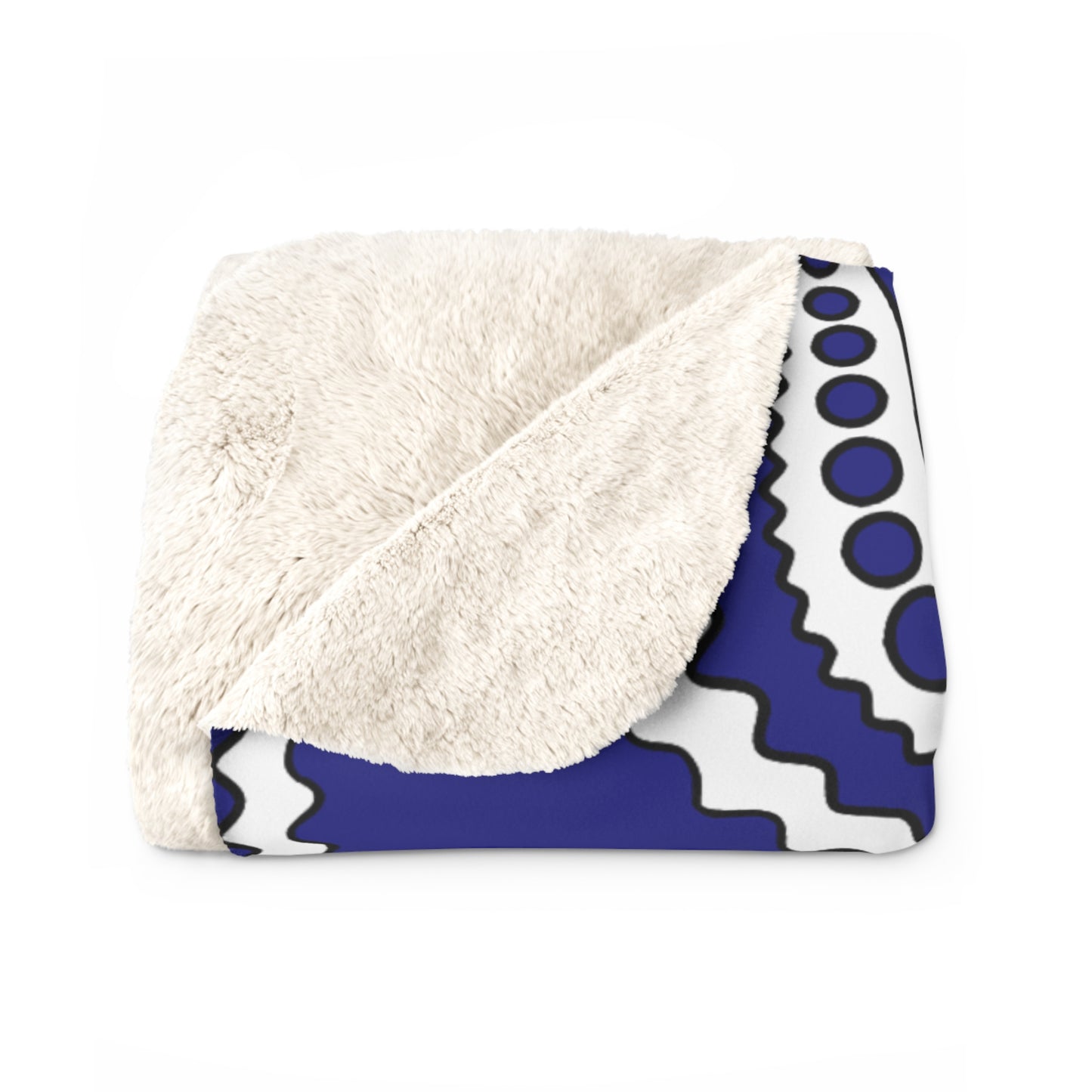 Navy Blue, White Retro Paisley Blanket Throw