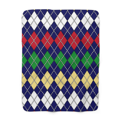 Cayman Islands Retro Argyle Blanket Throw