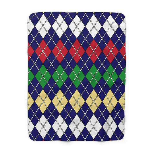 Cayman Islands Retro Argyle Blanket Throw