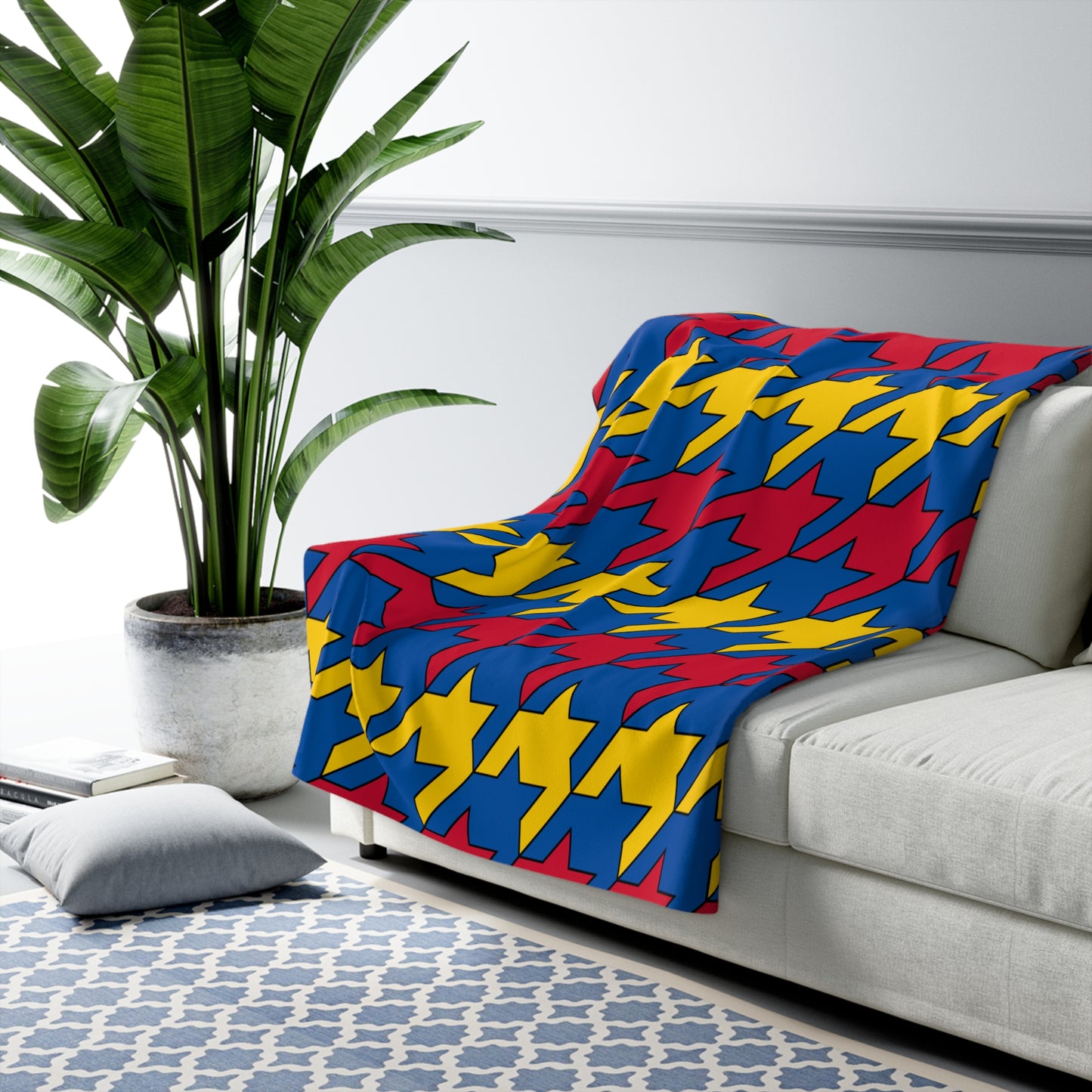 Aland Islands Retro Houndstooth Blanket Throw
