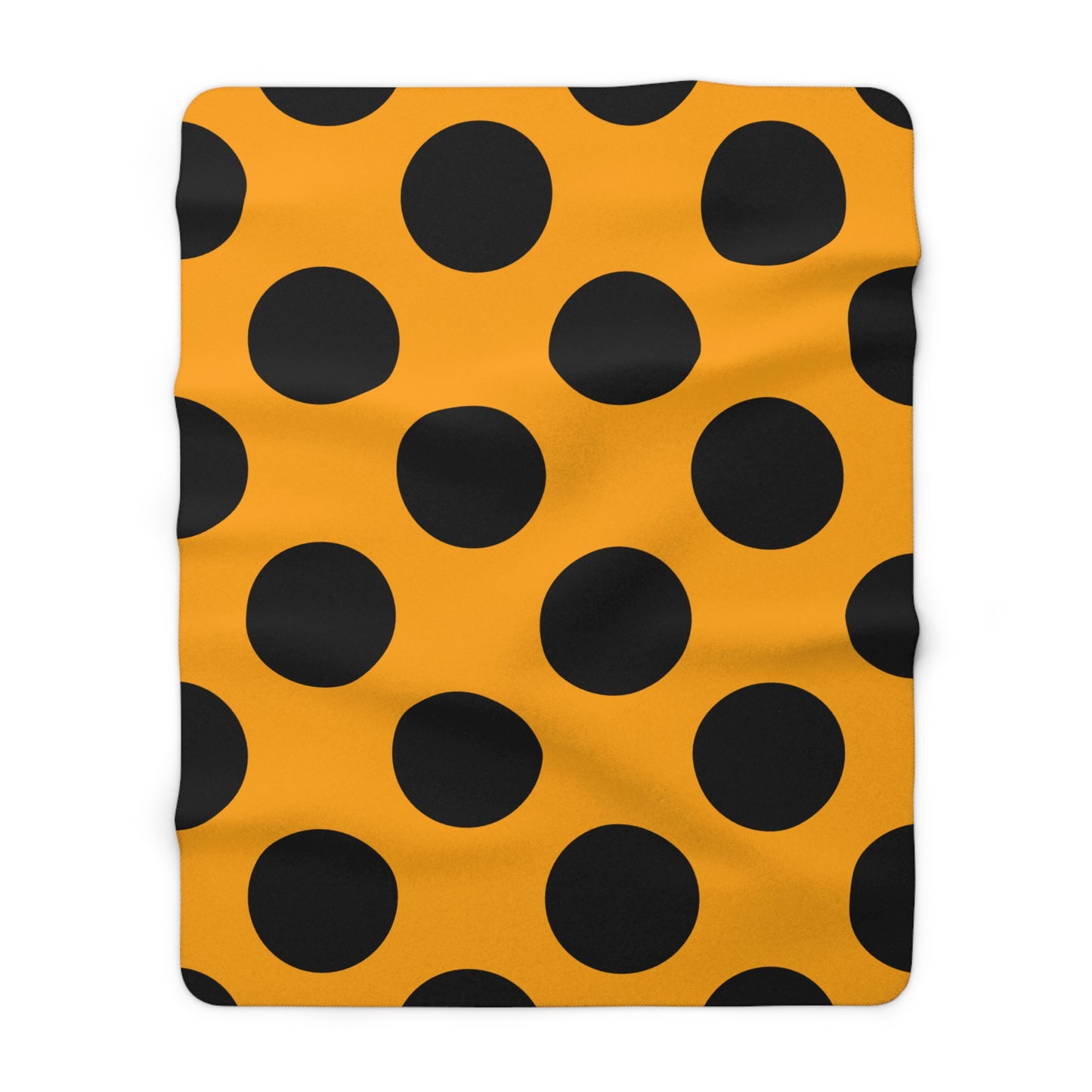 Orange, Black Retro Polka Dots Blanket Throw