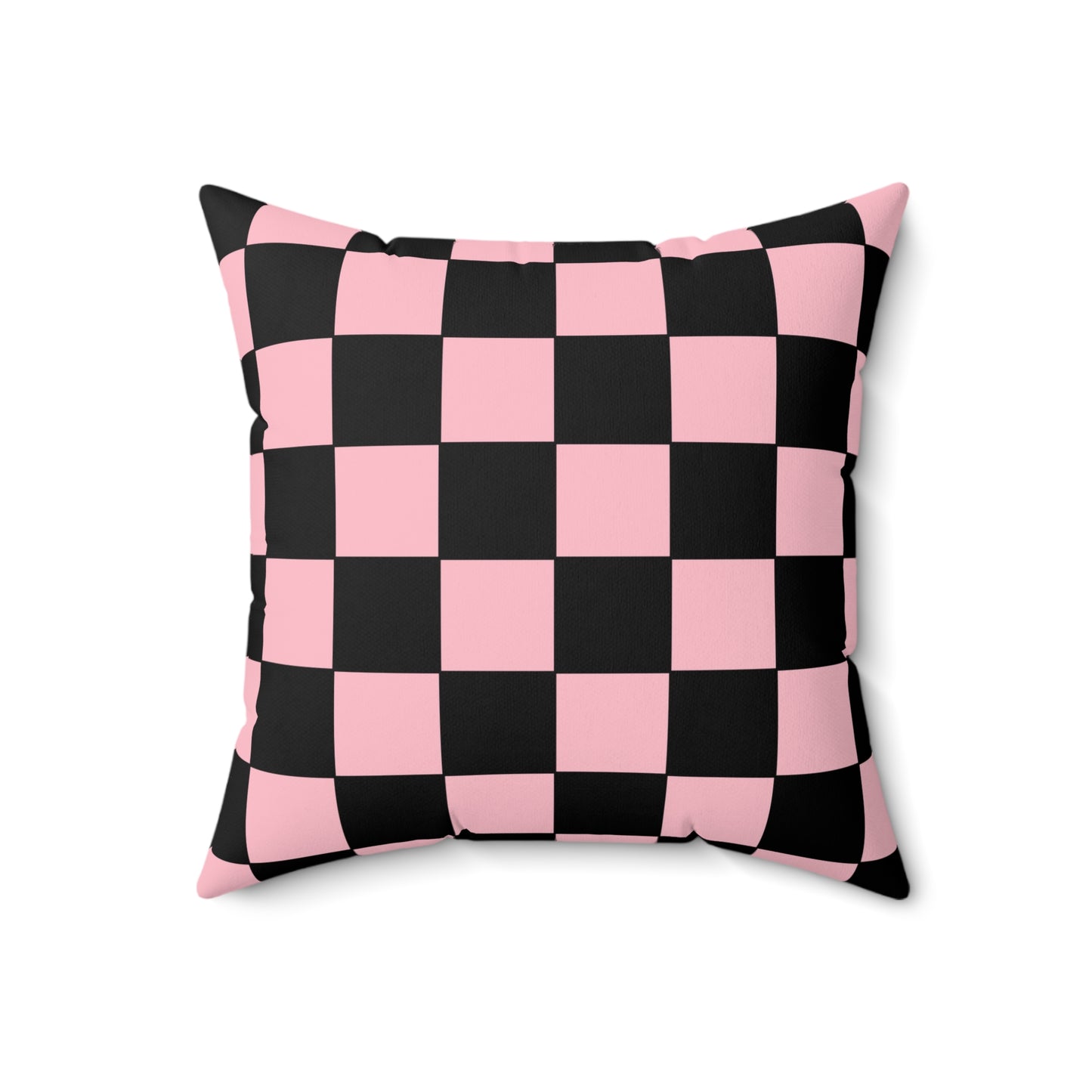 Pink, Black Retro Check Cushion Pillow