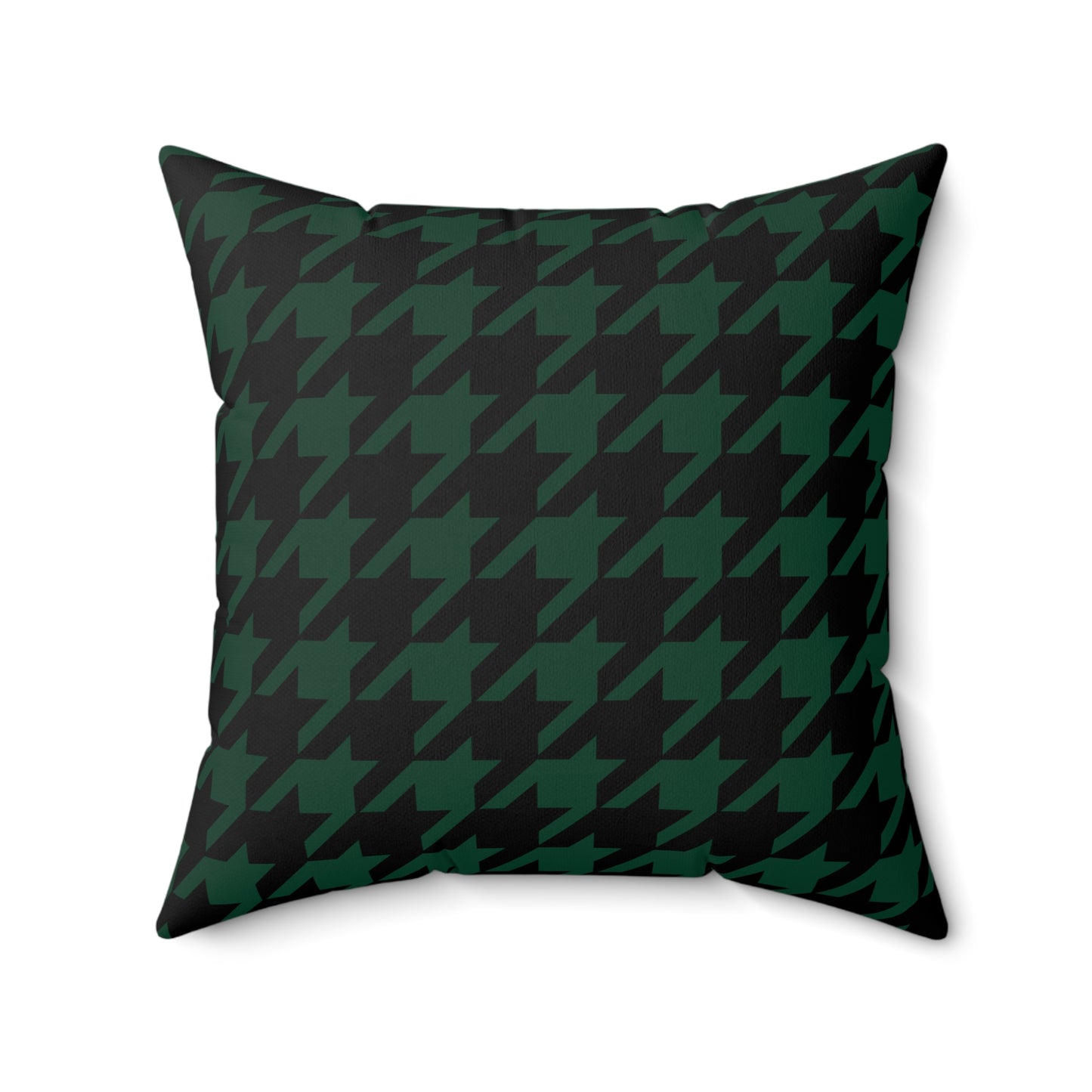Dark Green, Black Retro Houndstooth Cushion Pillow
