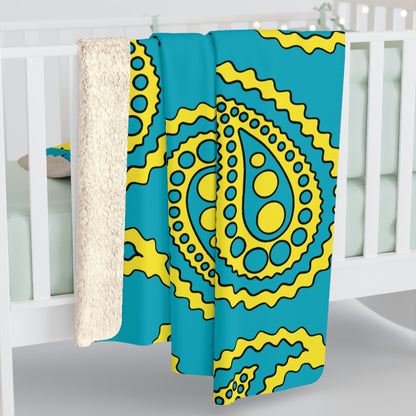 Kazakhstan Retro Paisley Blanket Throw