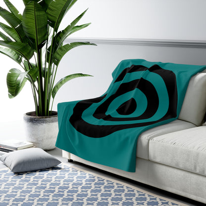 Teal, Black Retro Target Blanket Throw