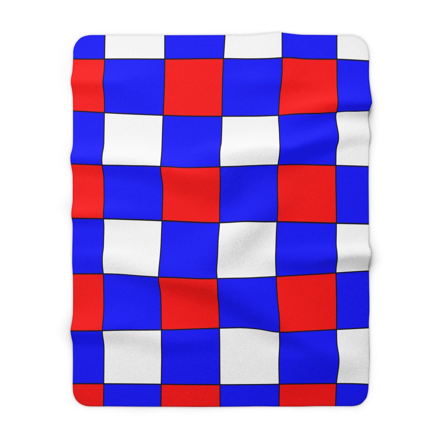 Blue, White Red Retro Check Blanket Throw