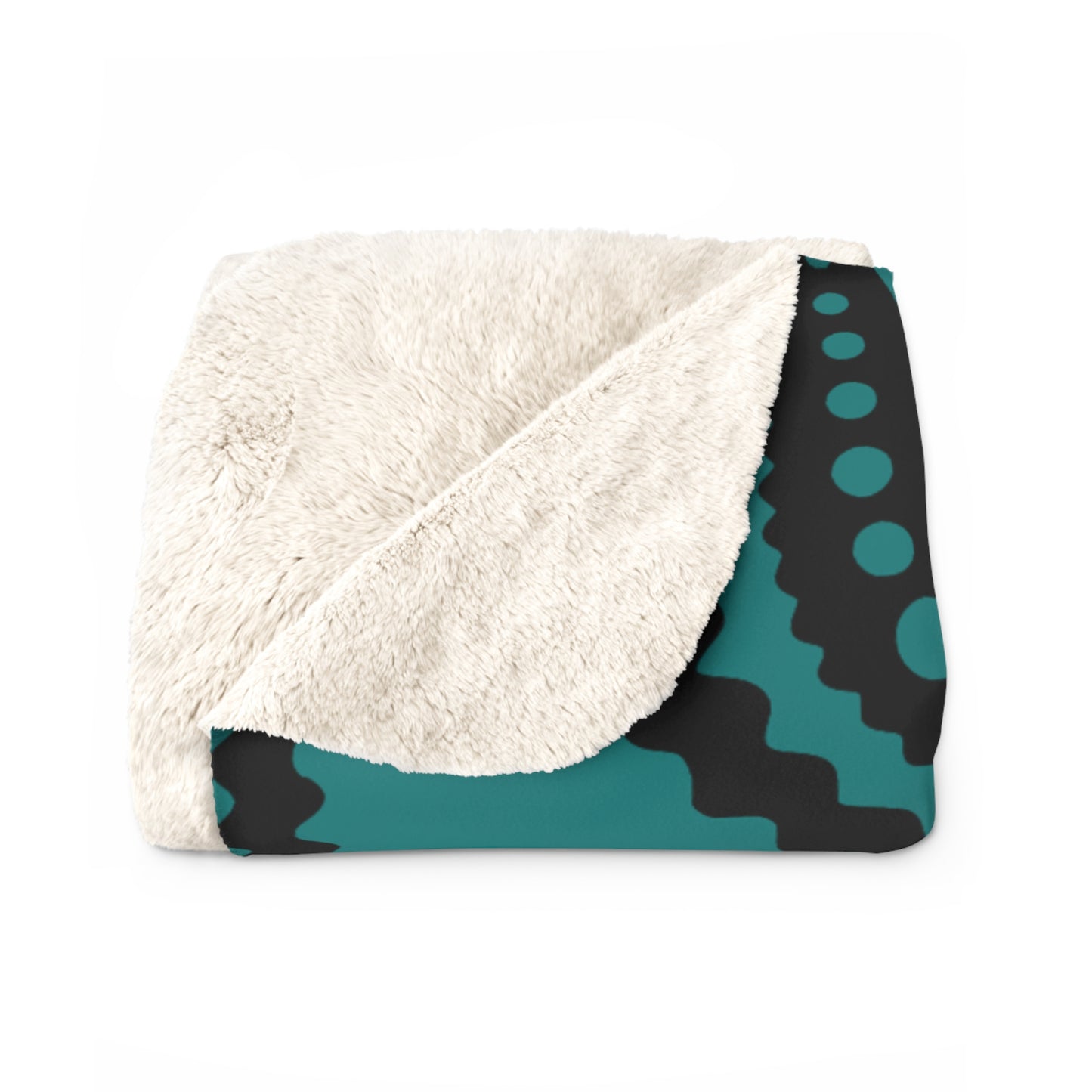 Teal, Black Retro Paisley Blanket Throw