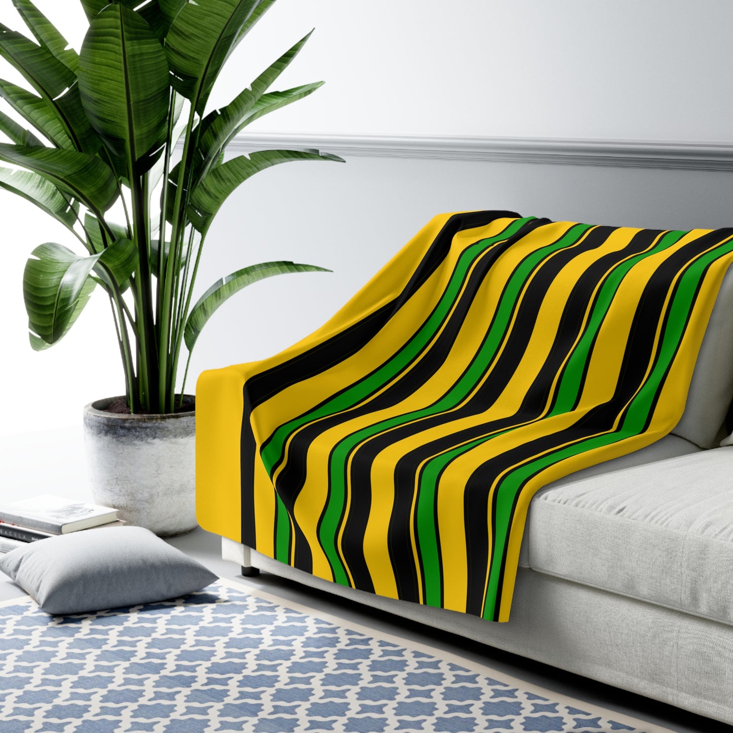 Jamaica Retro Stripes Blanket Throw