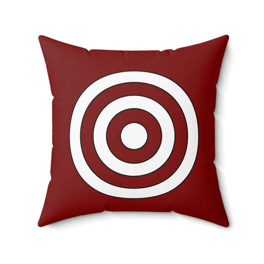Maroon, White Retro Target Cushion Pillow