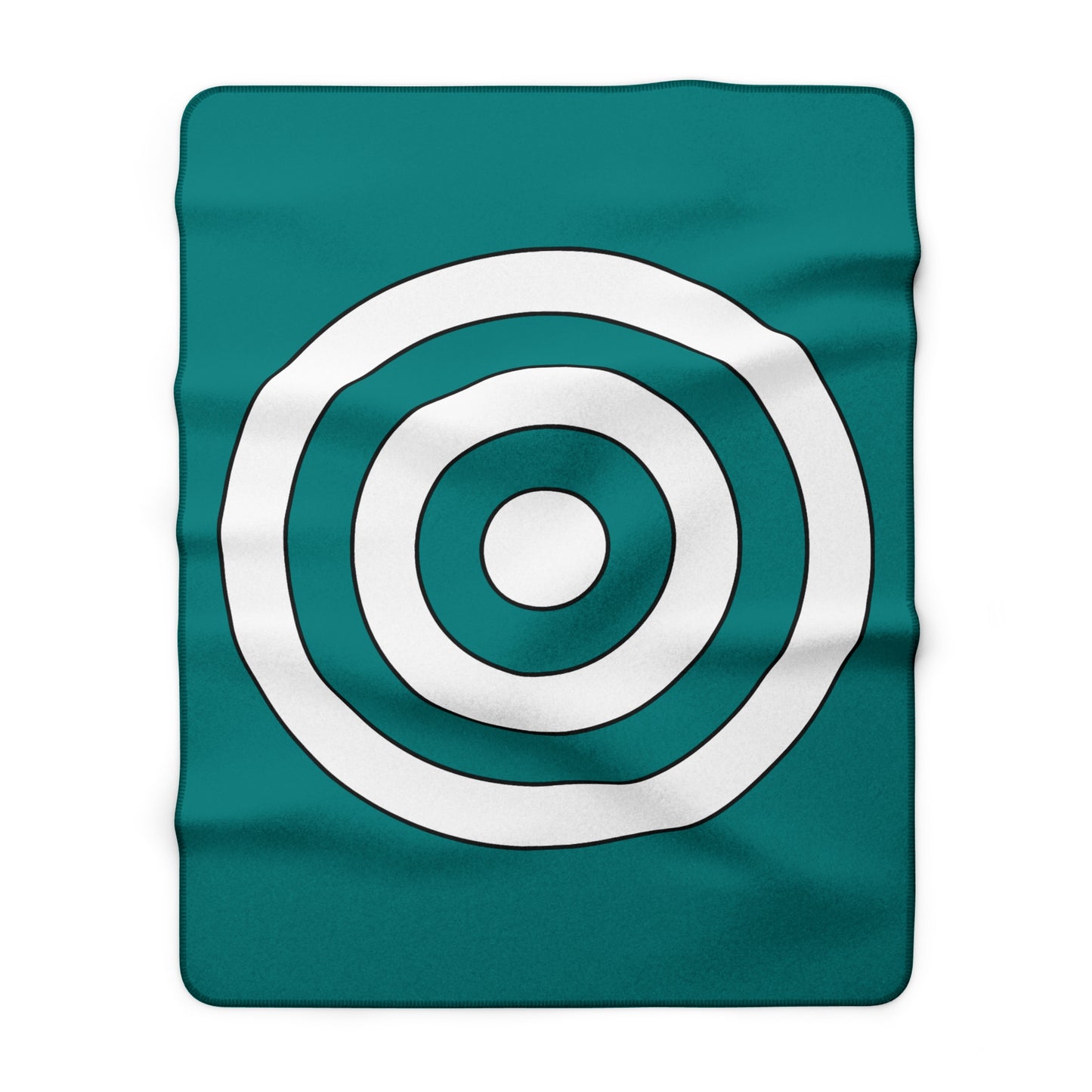 Teal, White Retro Target Blanket Throw