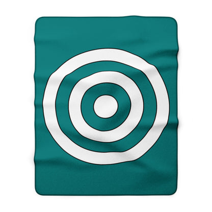 Teal, White Retro Target Blanket Throw