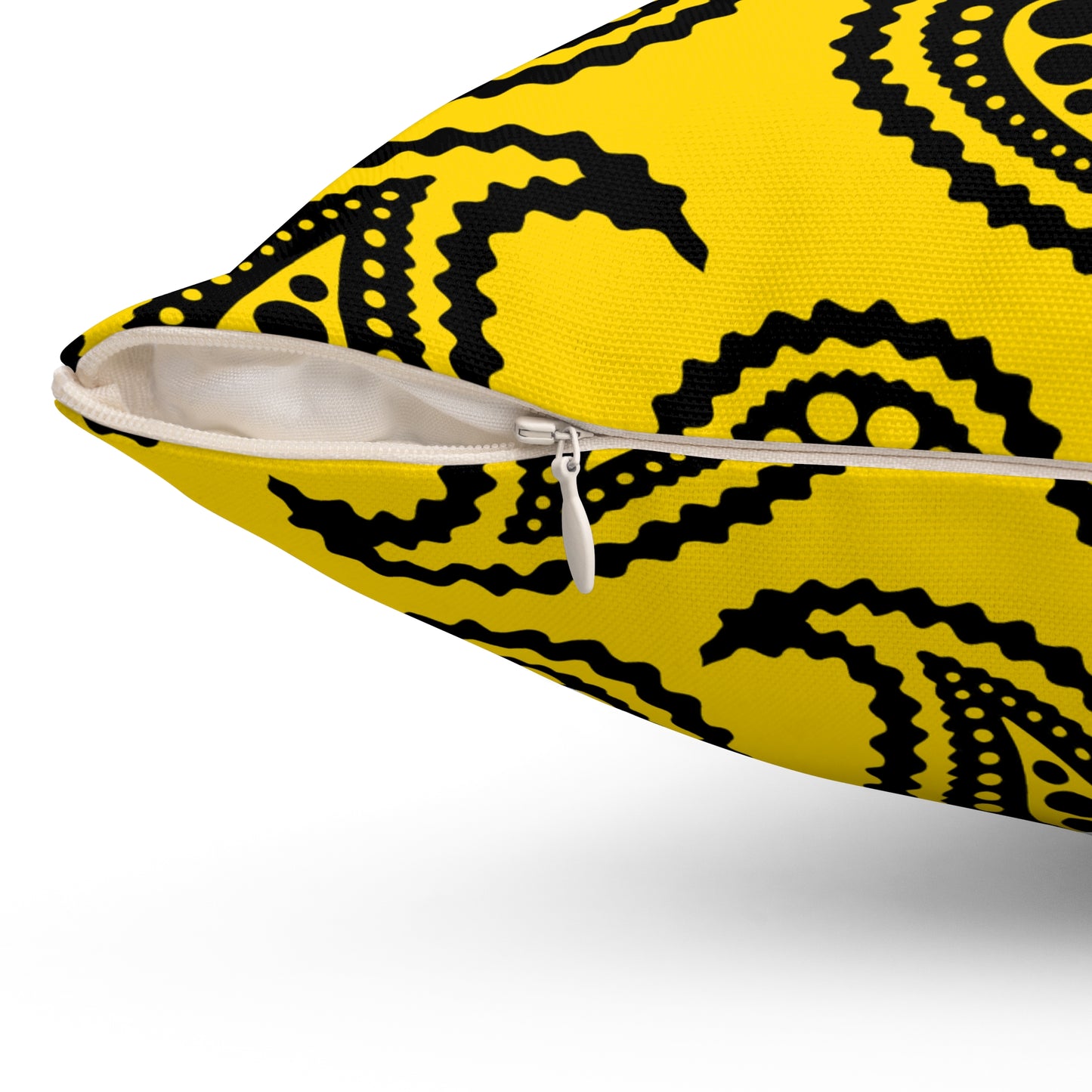 Gold, Black Retro Paisley Cushion Pillow