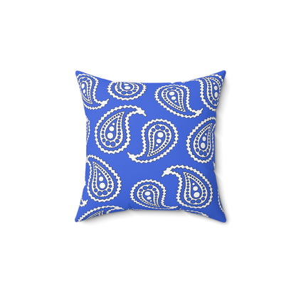 Royal Blue, White Retro Paisley Cushion Pillow