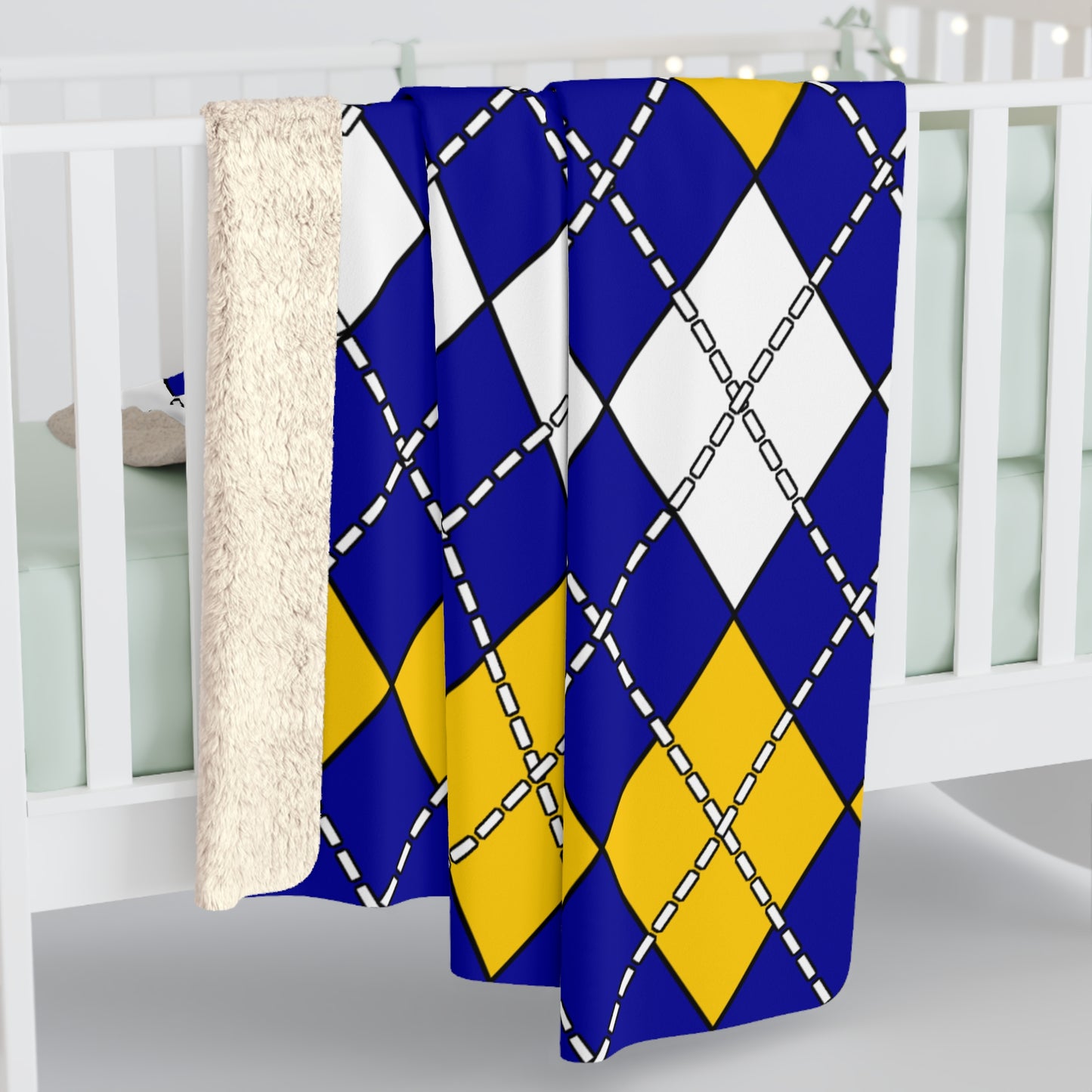 Bosnia And Herzegovina Retro Argyle Blanket Throw