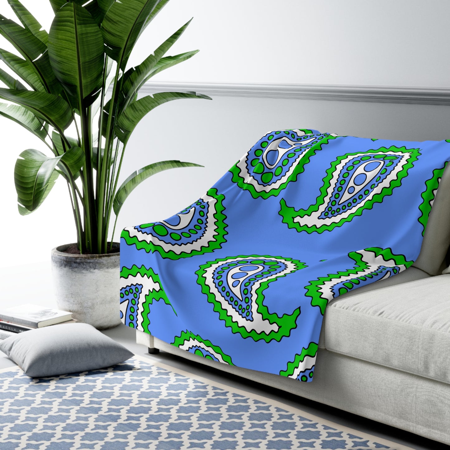 Djibouti Retro Paisley Blanket Throw