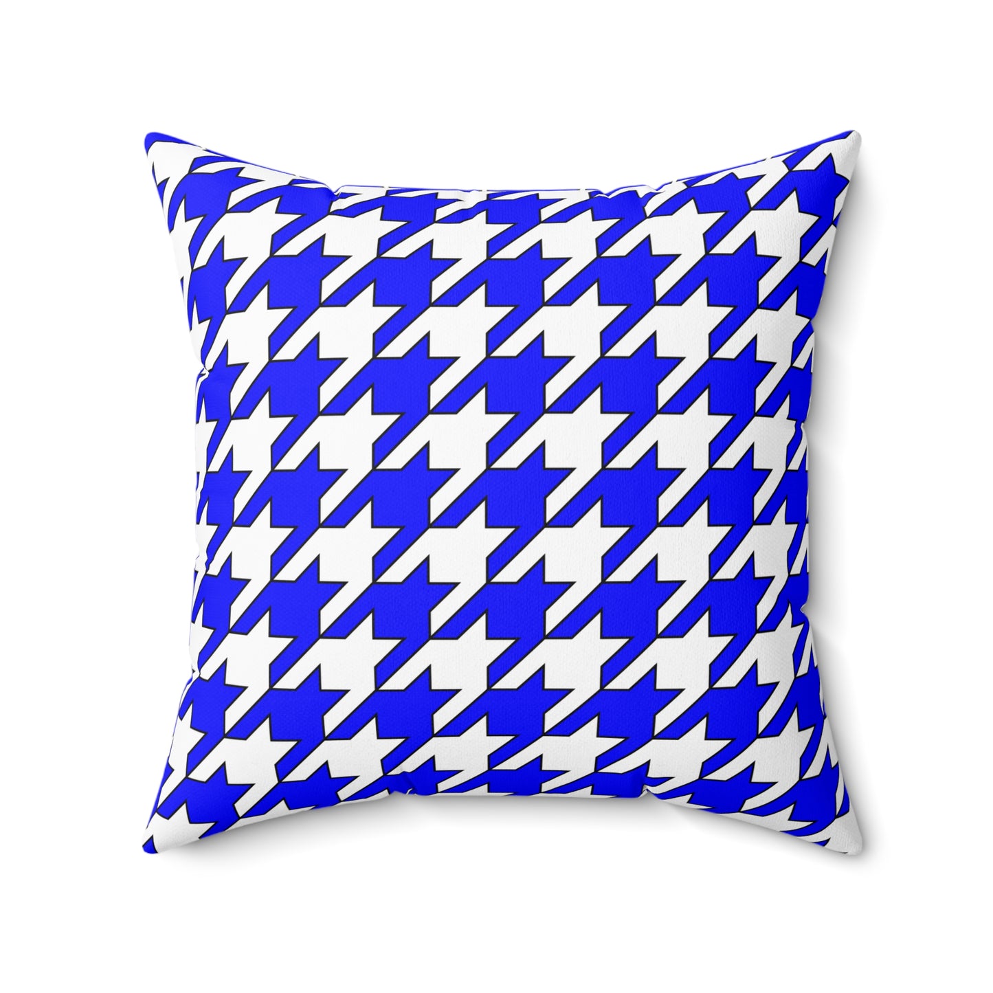 Blue, White Retro Houndstooth Cushion Pillow