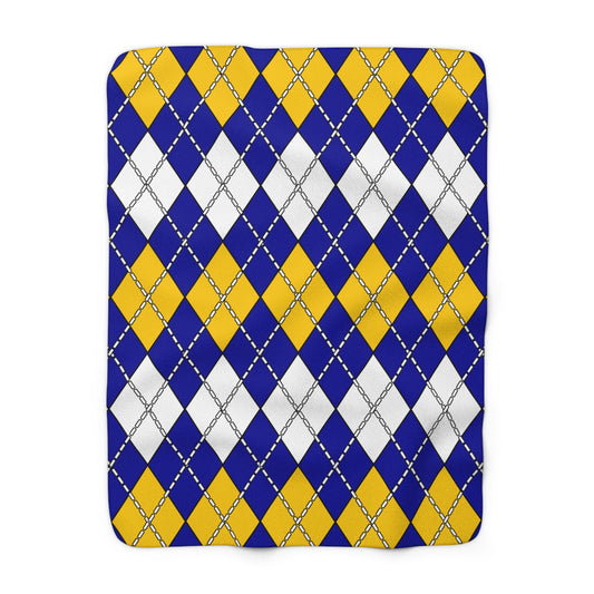 Bosnia And Herzegovina Retro Argyle Blanket Throw