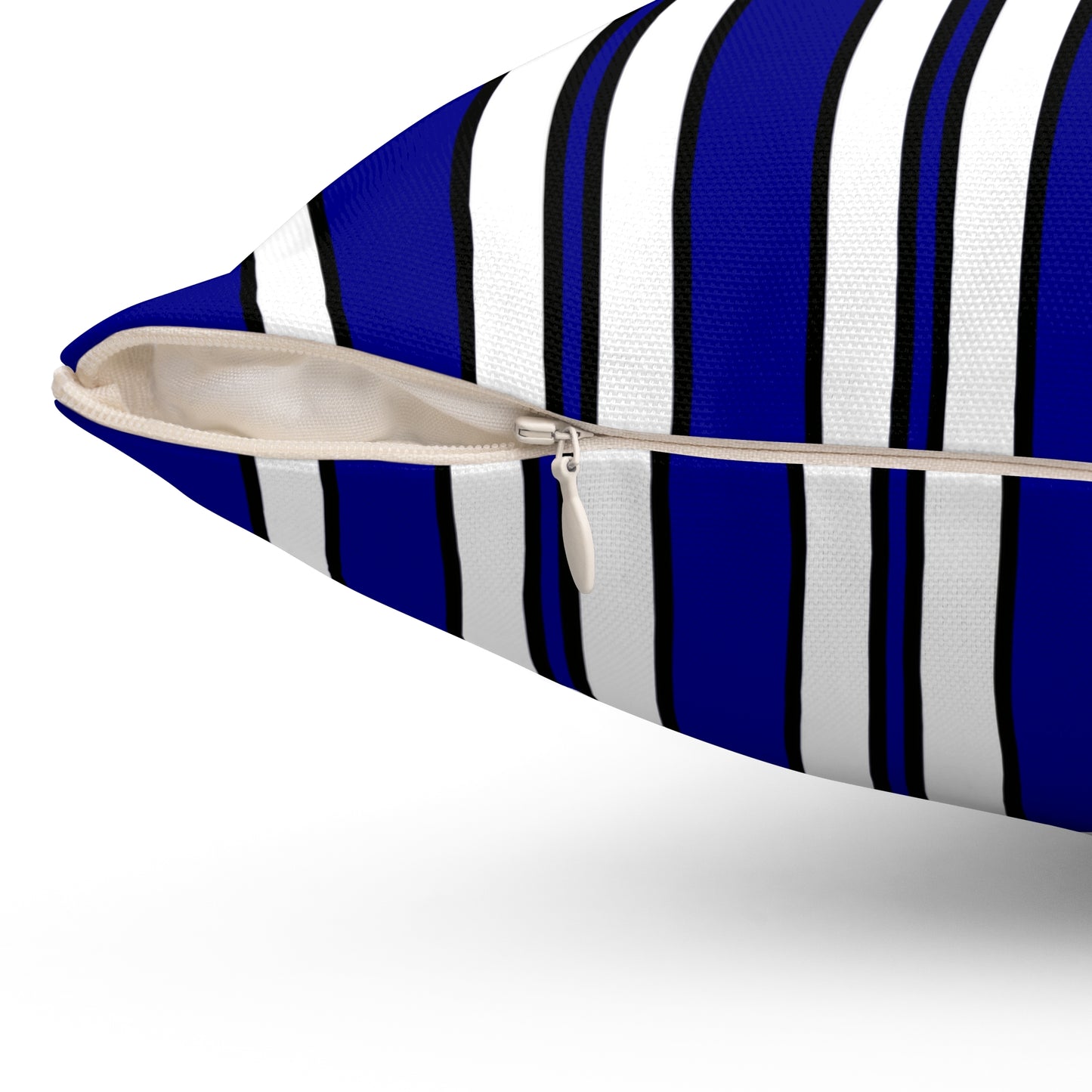 Dark Blue, White Retro Stripes Cushion Pillow