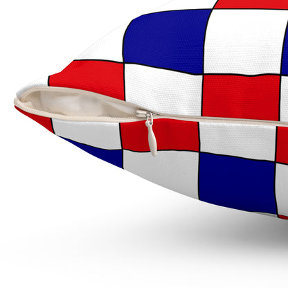 Wallis And Futuna Retro Check Cushion Pillow