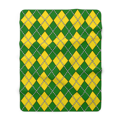 Cocos Islands Retro Argyle Blanket Throw