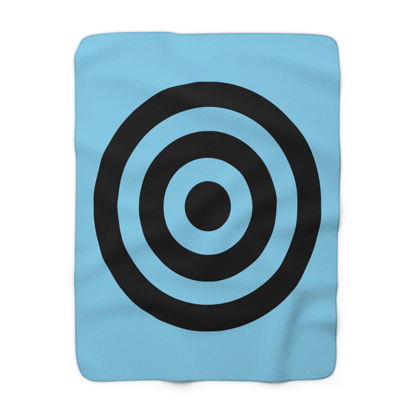 Sky Blue, Black Retro Target Blanket Throw