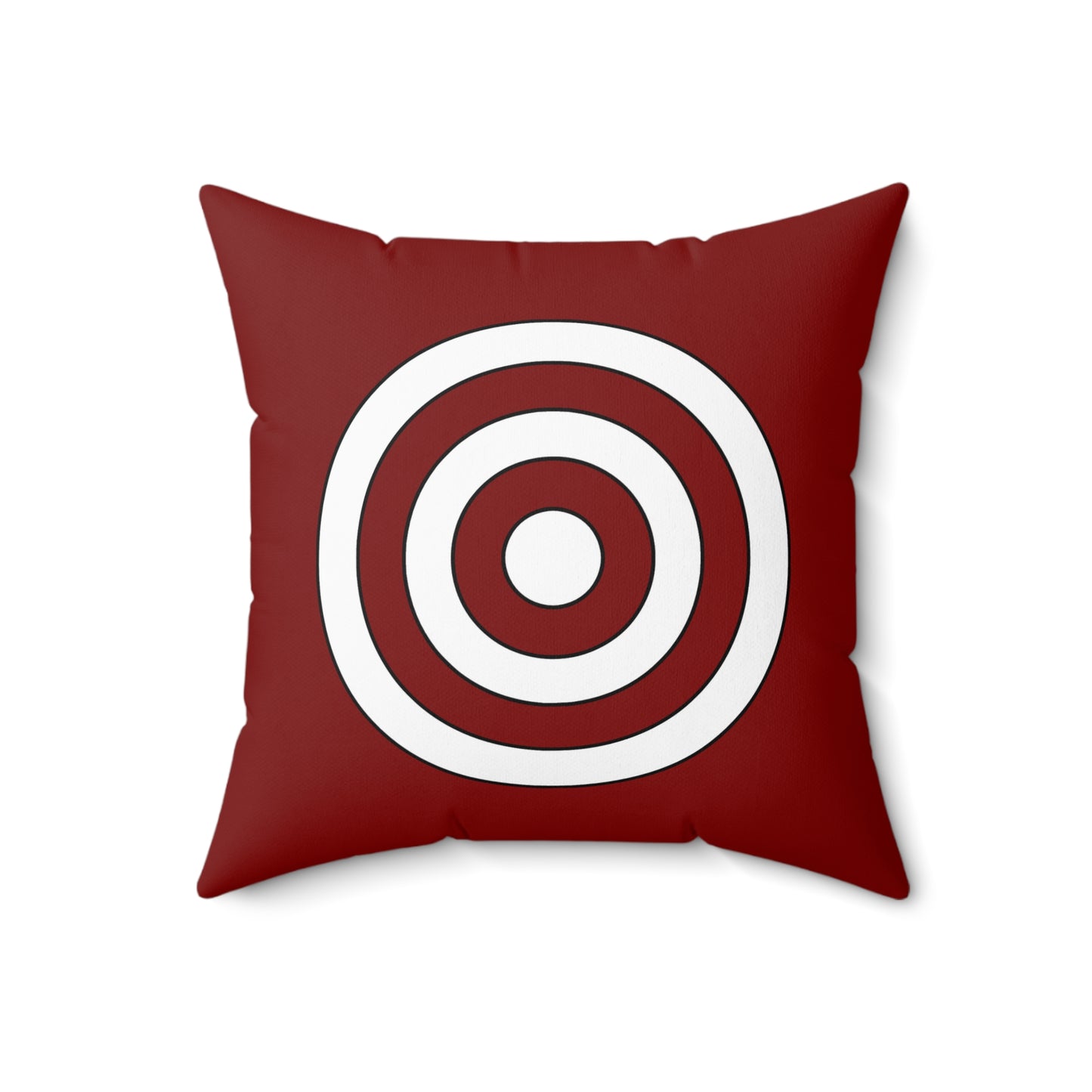 Maroon, White Retro Target Cushion Pillow