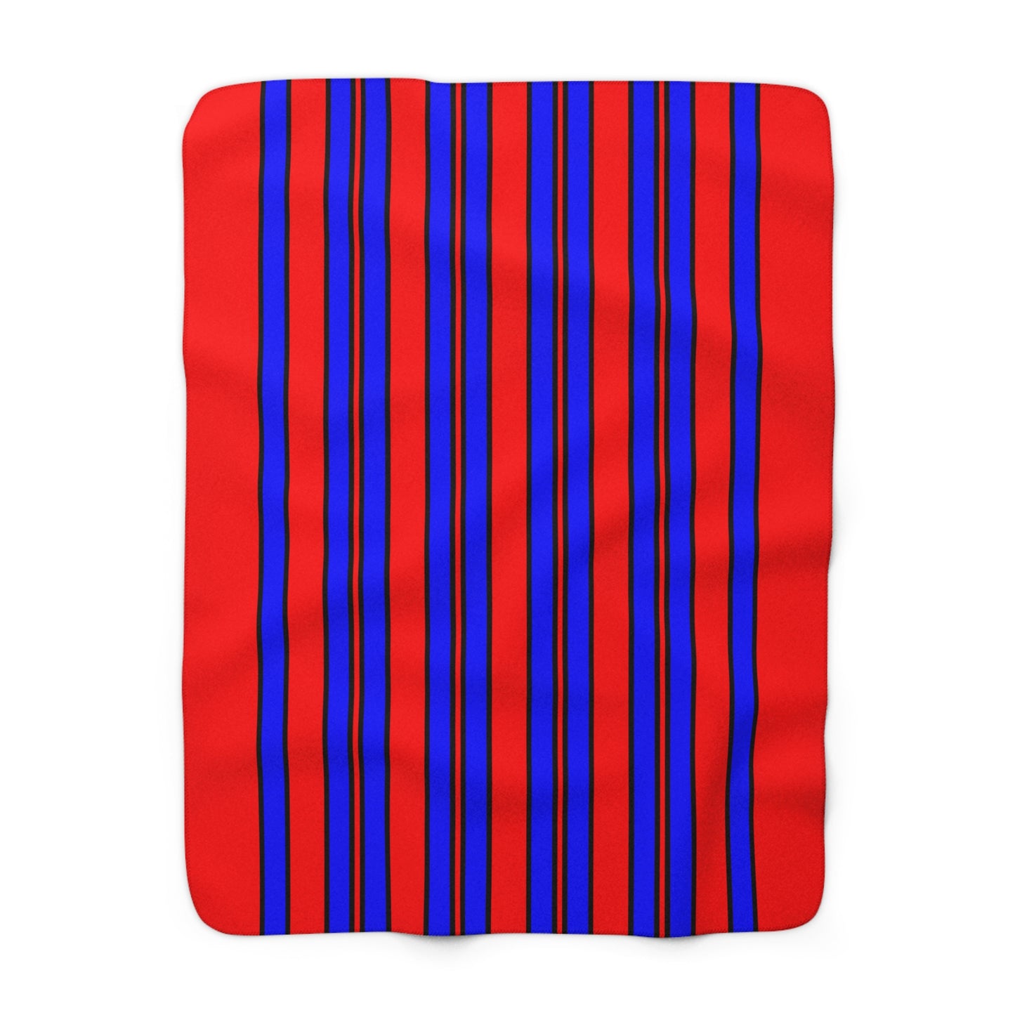 Red, Blue Retro Stripes Blanket Throw