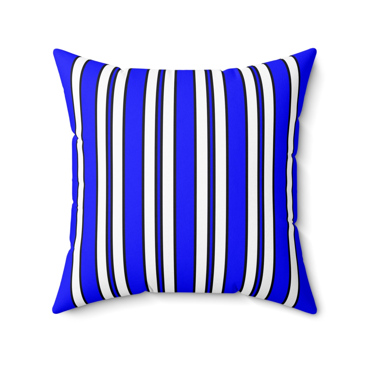 Blue, White Retro Stripes Cushion Pillow