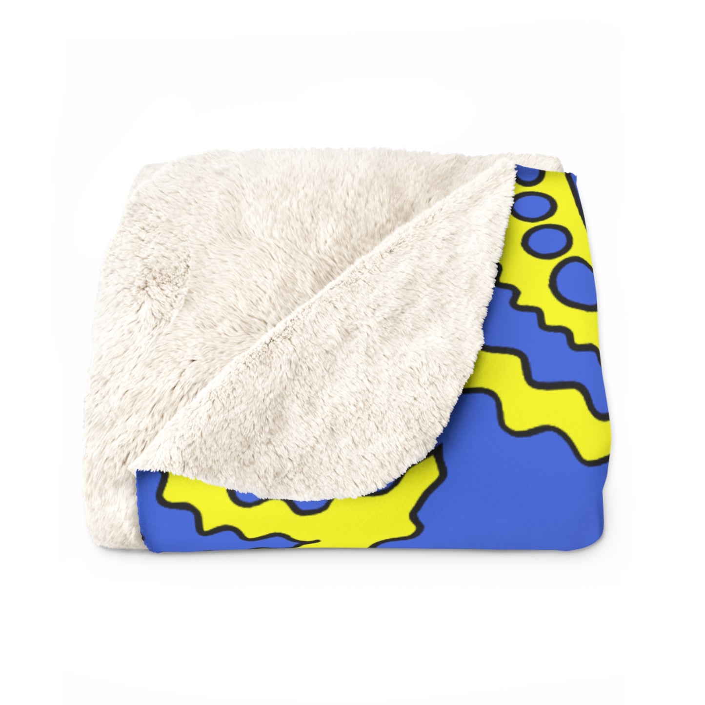 Royal Blue, Yellow Retro Paisley Blanket Throw