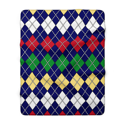 Cayman Islands Retro Argyle Blanket Throw