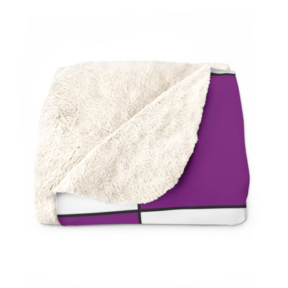 Purple, White Retro Check Blanket Throw
