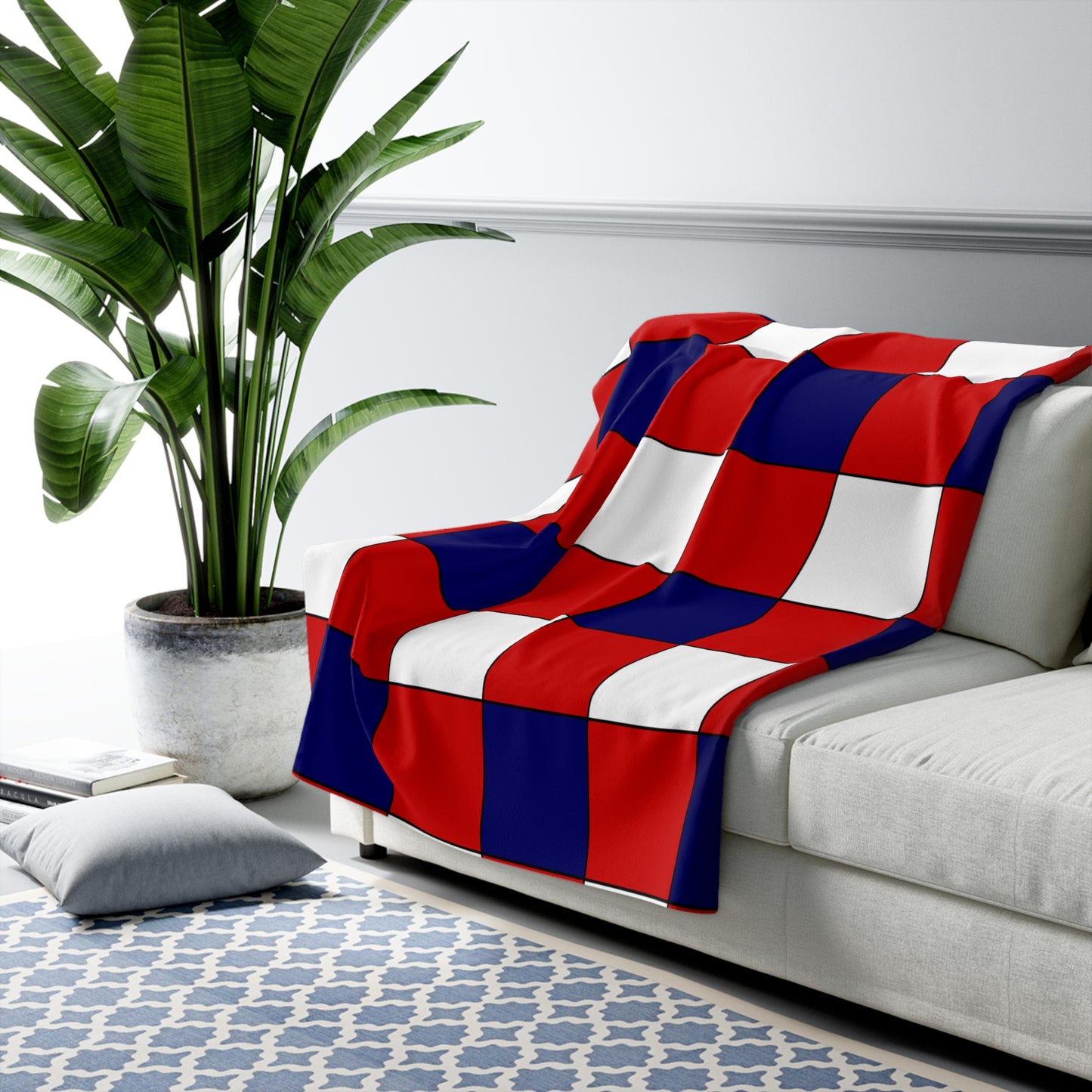 Nepal Retro Check Blanket Throw