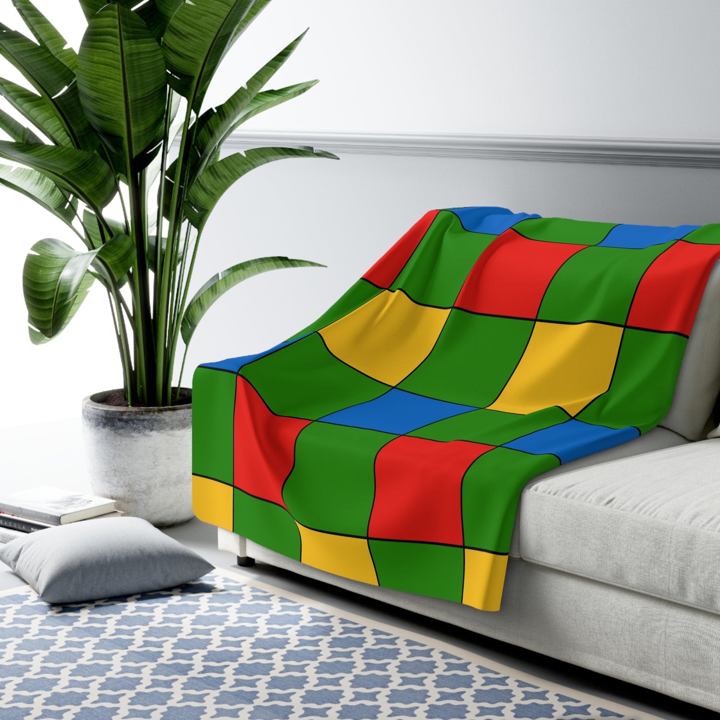 Ethiopia Retro Check Blanket Throw