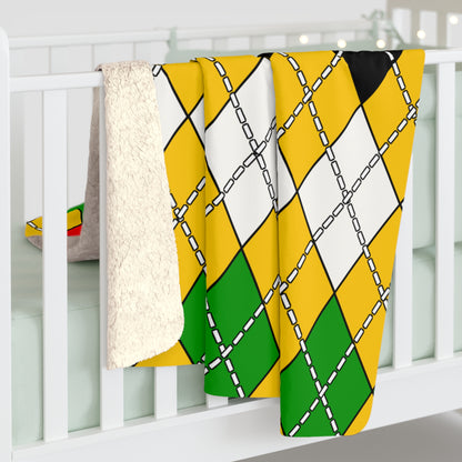 Mozambique Retro Argyle Blanket Throw