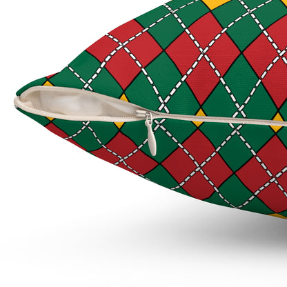 Lithuania Retro Argyle Cushion Pillow