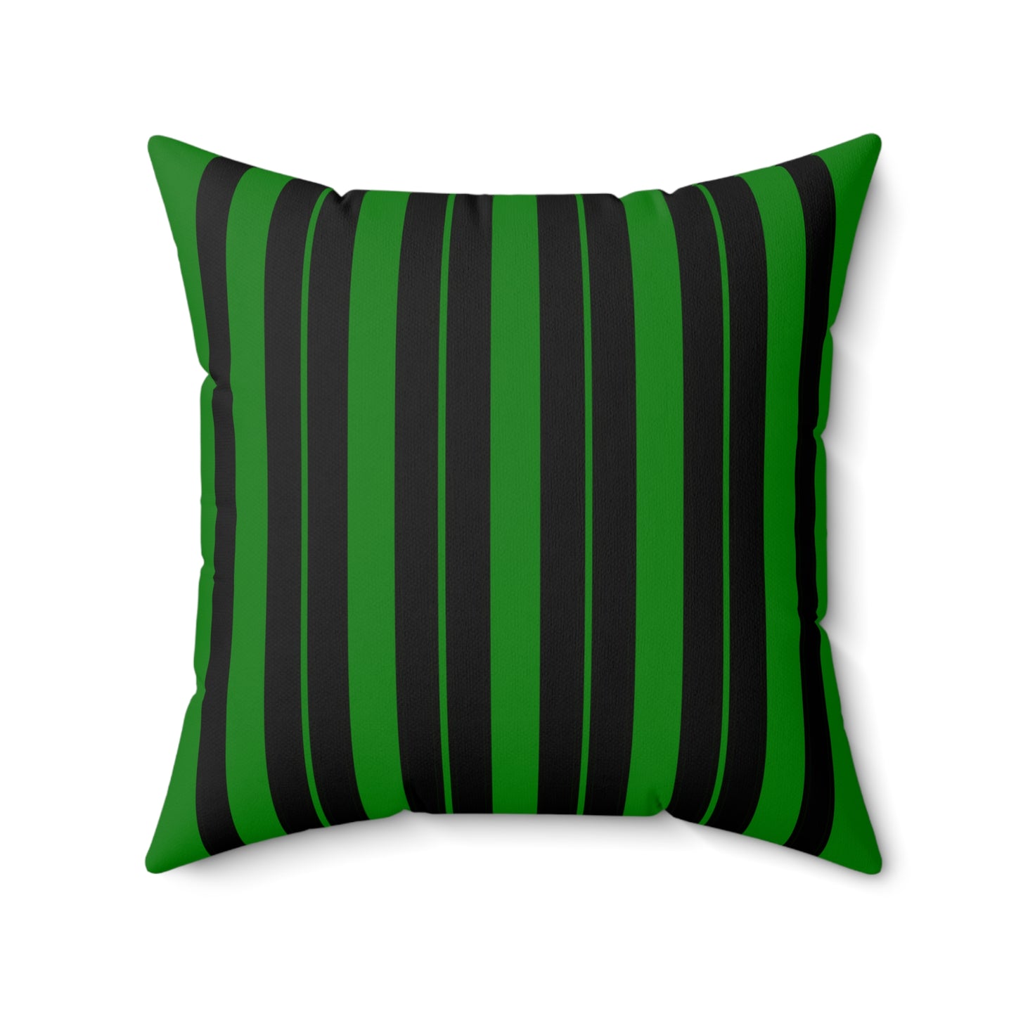 Green, Black Retro Stripes Cushion Pillow