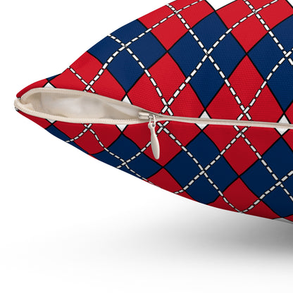 Dominican Republic Retro Argyle Cushion Pillow
