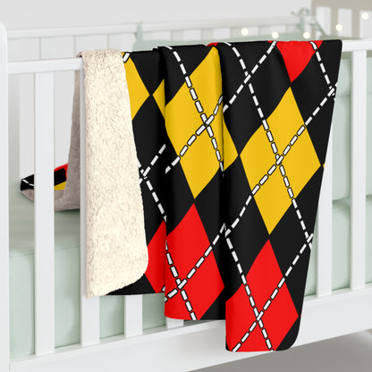 Germany Retro Argyle Blanket Throw