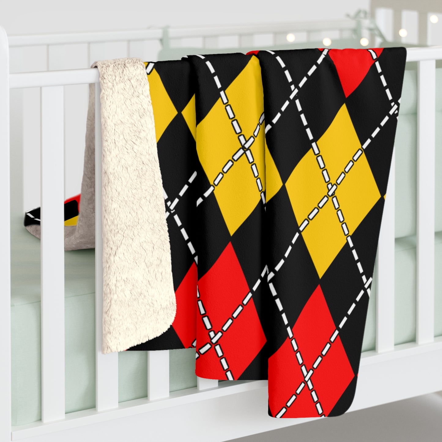 Papua New Guinea Retro Argyle Blanket Throw